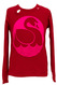 rd t-shirt med pink print
